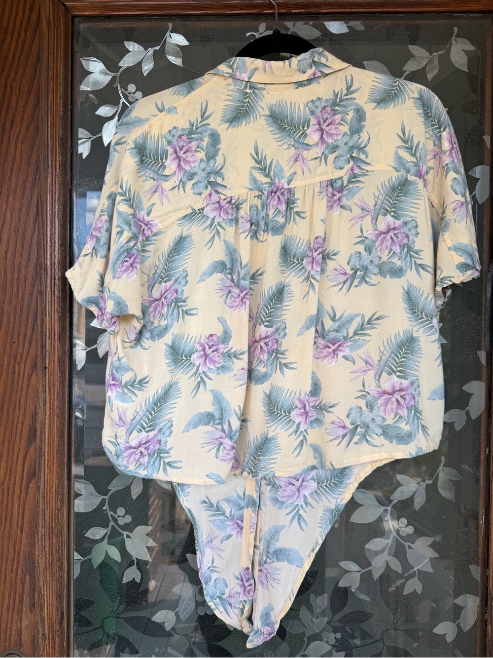 American Eagle Outfitters Cream Floral Button-Front Bodysuit - Picture 2 of 12